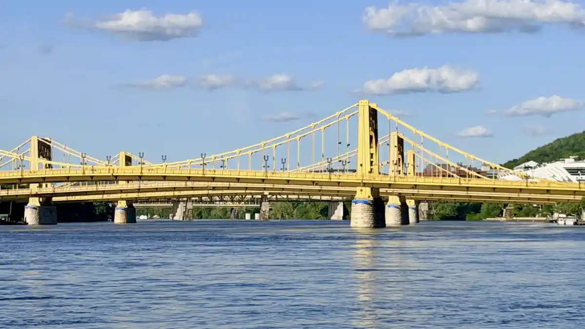 Riverwalk view in Pittsburgh near Point State Park